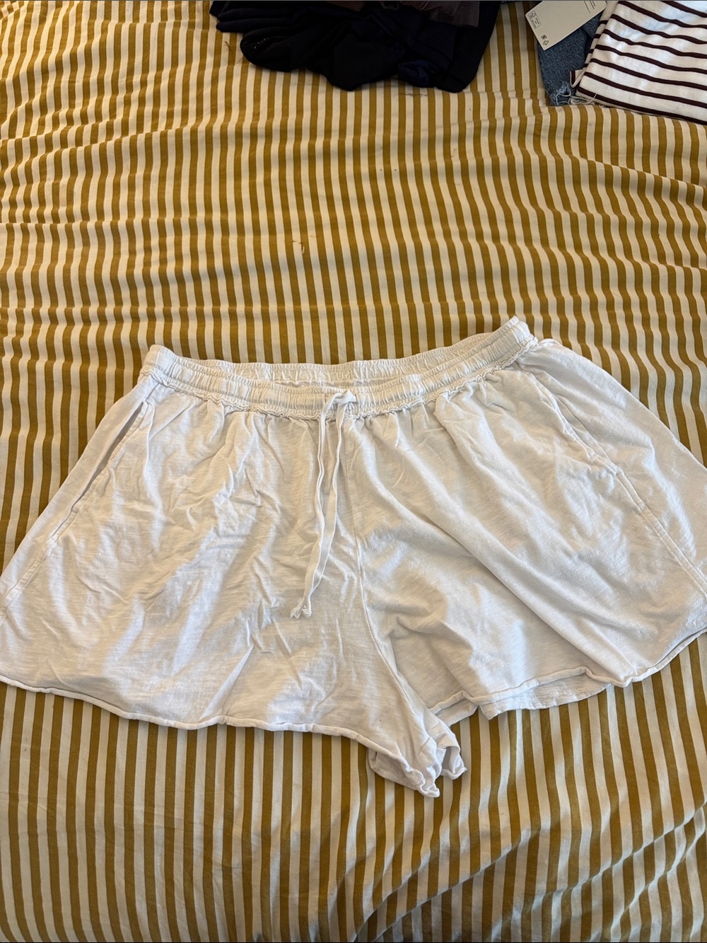 aerie White Drawstring Lounge Shorts